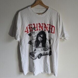 4 Hunnid Lucky Lady White Graphic Tee Tshirt Men's Size Large